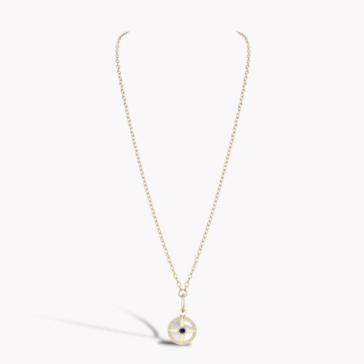 Blue Sapphire (September) Pendant Charm Brilliant Cut, Rubover & Claw Set_4
