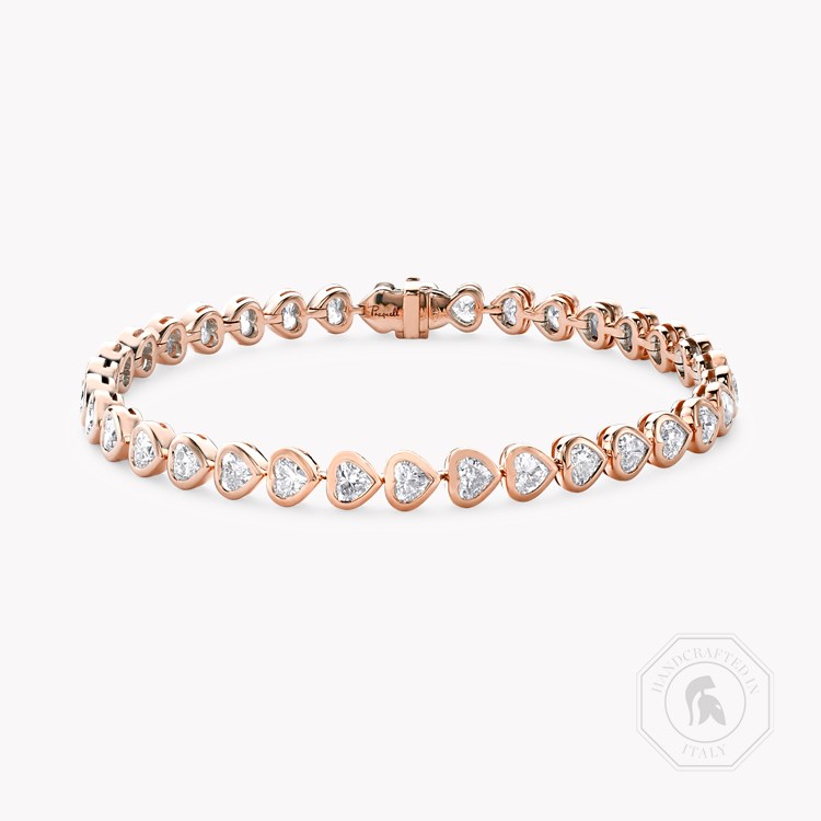 Sundance 6.60ct Heartshape Diamond Tennis Bracelet Heartshape, Rubover Set_1