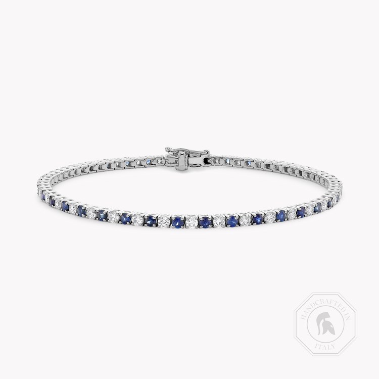 Sapphire & Diamond Line Bracelet Brillianr Cut, Claw Set_1