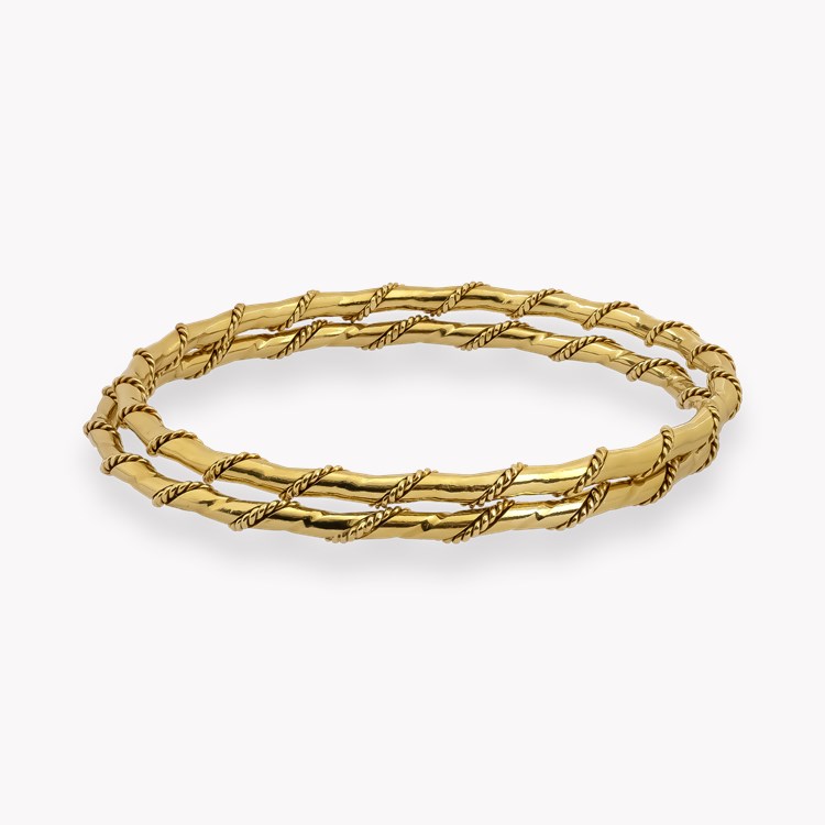 Cartier Gold Twist Design Bangles _1