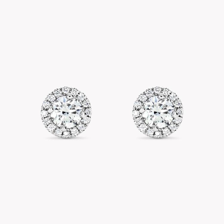 Brilliant Diamond Stud Earrings 0.66CT in 18CT White Gold Cluster Earrings with Diamond Halo_1