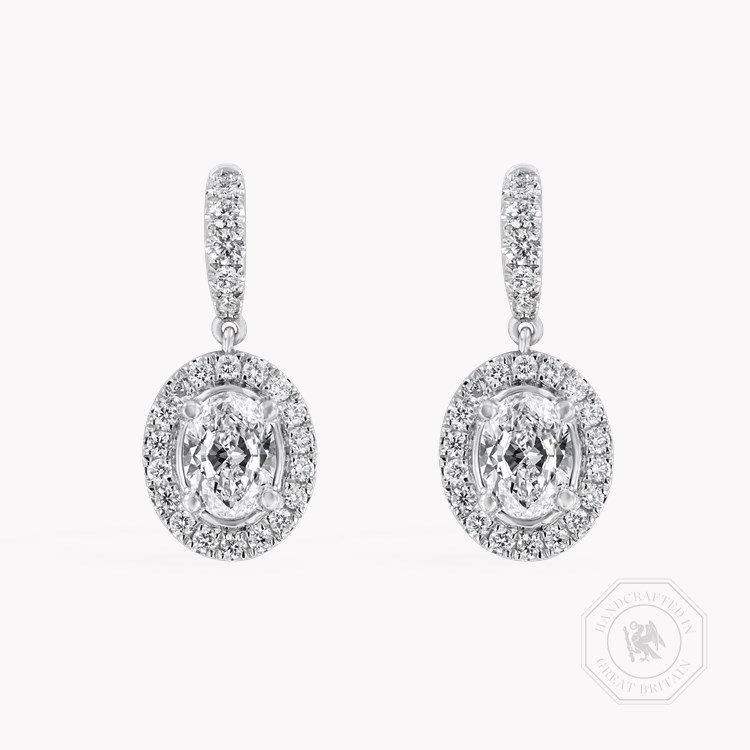 Celestial 1.00ct Oval Cut Diamond Drop Earrings Oval Cut, Claw Set_1