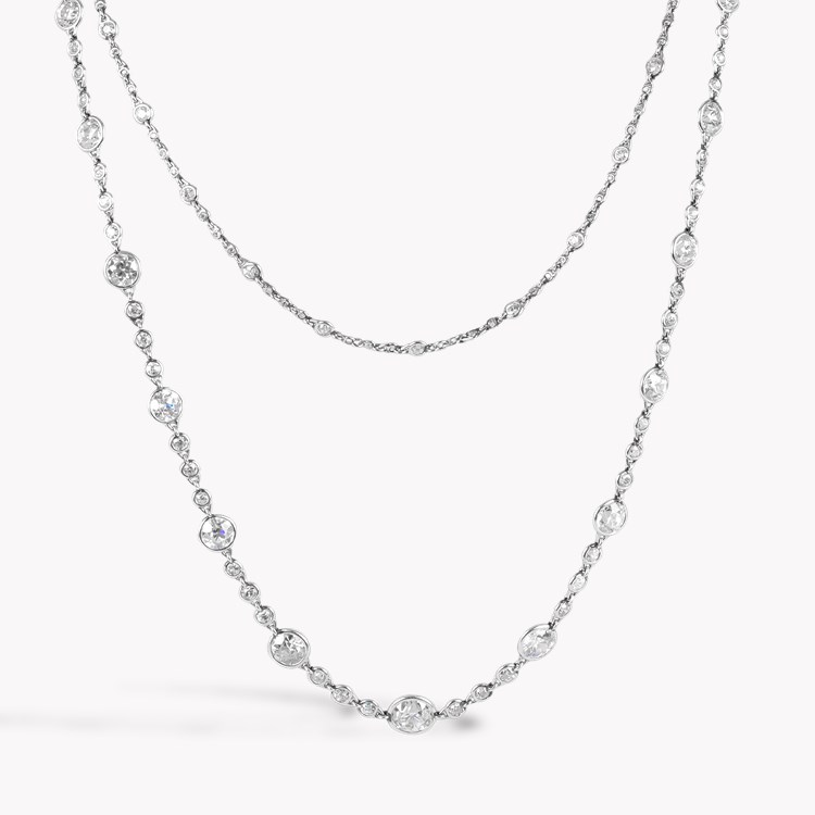 Edwardian Old European and Single Cut 18.50ct Diamond Chain Necklace Old European & Single Cut, Spectacle Set_2