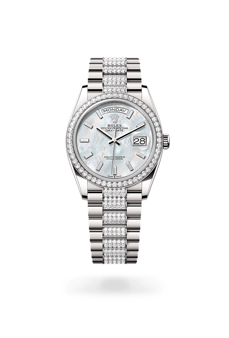 Day-Date 36, Oyster, 36 mm, white gold and diamonds