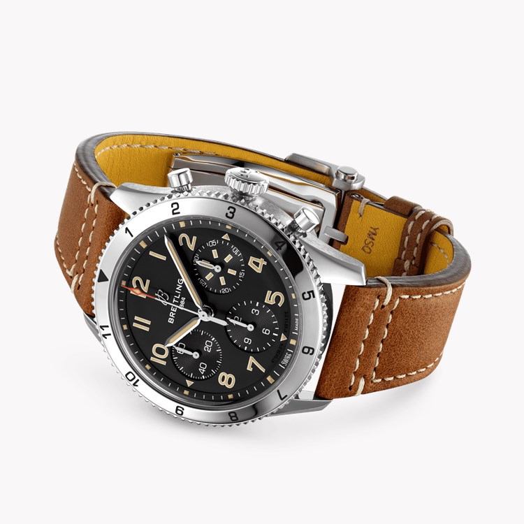 Breitling Classic AVI Chronograph 42mm, Black Dial, Arabic Numerals_3