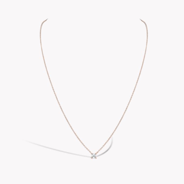 RockChic Diamond Solitaire Necklace 0.40CT in Rose Gold Princess Cut, Claw Set_2