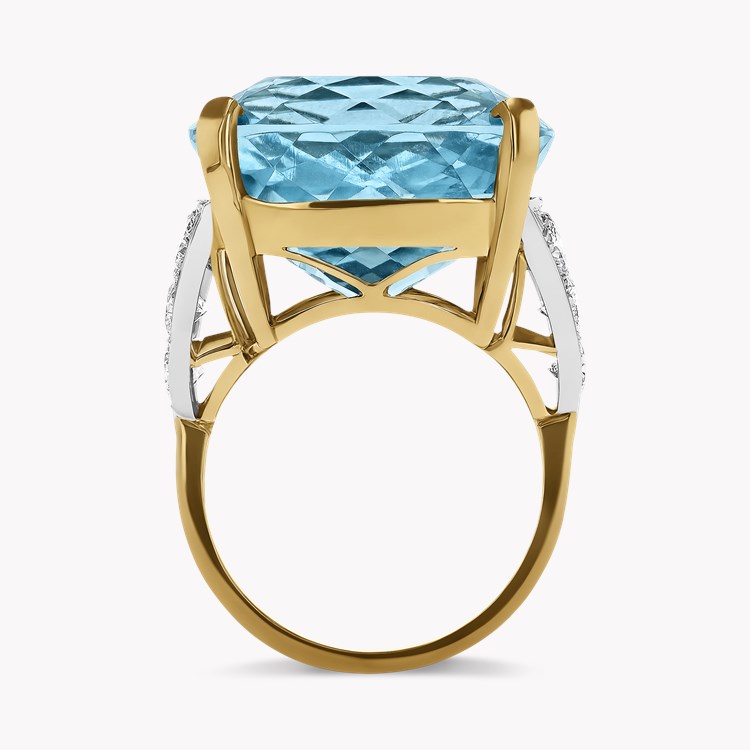 Cushion Cut  33.20ct Aquamarine and Diamond Solitaire Ring Cushion Cut, Claw Set_3