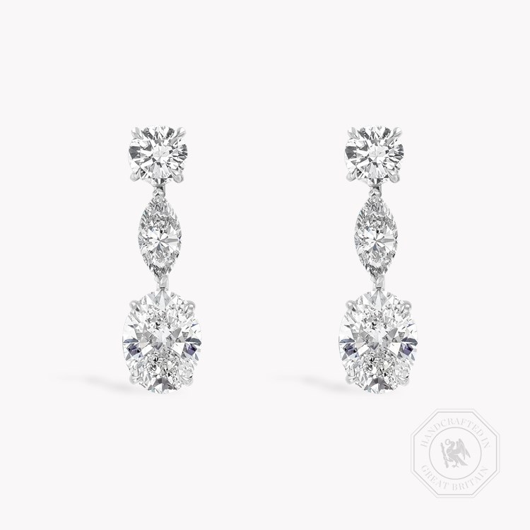 Oval Cut 4.01cts Diamond Drop Earrings Oval Cut, Claw Set_1