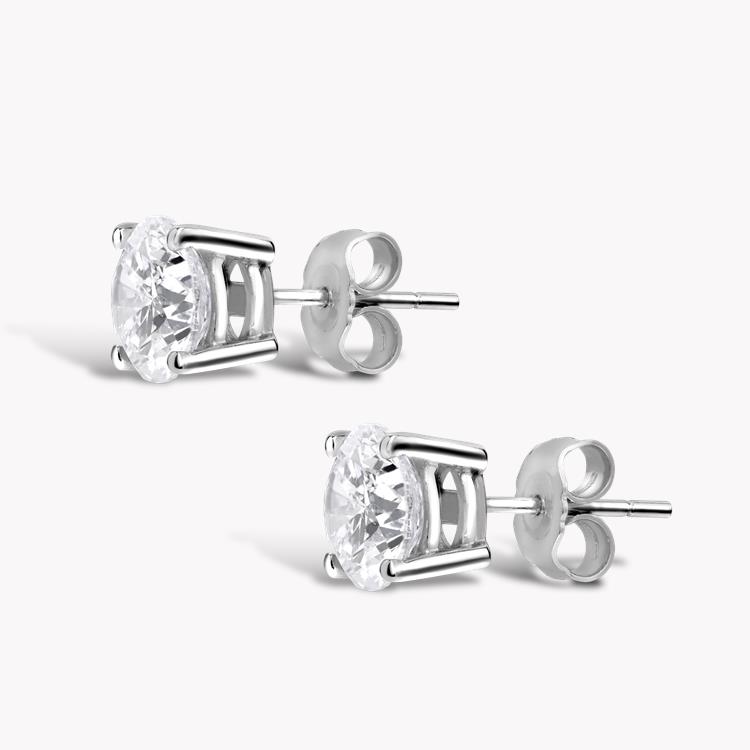 Diamond Stud Earrings 4.33CT in White Gold Brilliant Cut, Four Claw Set_2