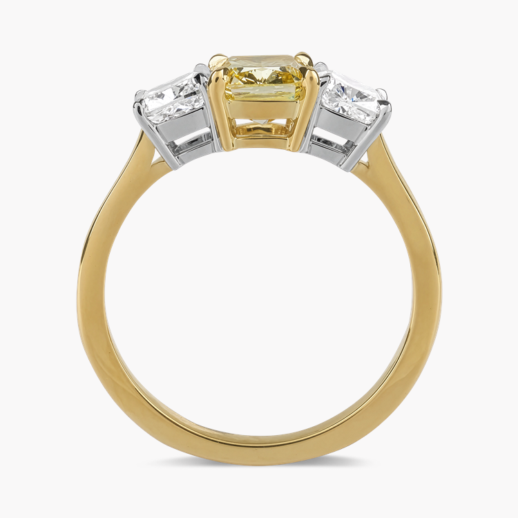 Cushion Cut 1.01ct South African Fancy Yellow Diamond Ring Modern Cushion Cut, Claw Set_3