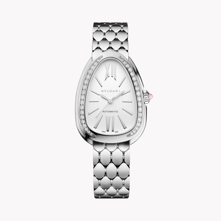 Bvlgari Serpenti Seduttori 34mm, White Dial, Baton/Roman Numerals_1