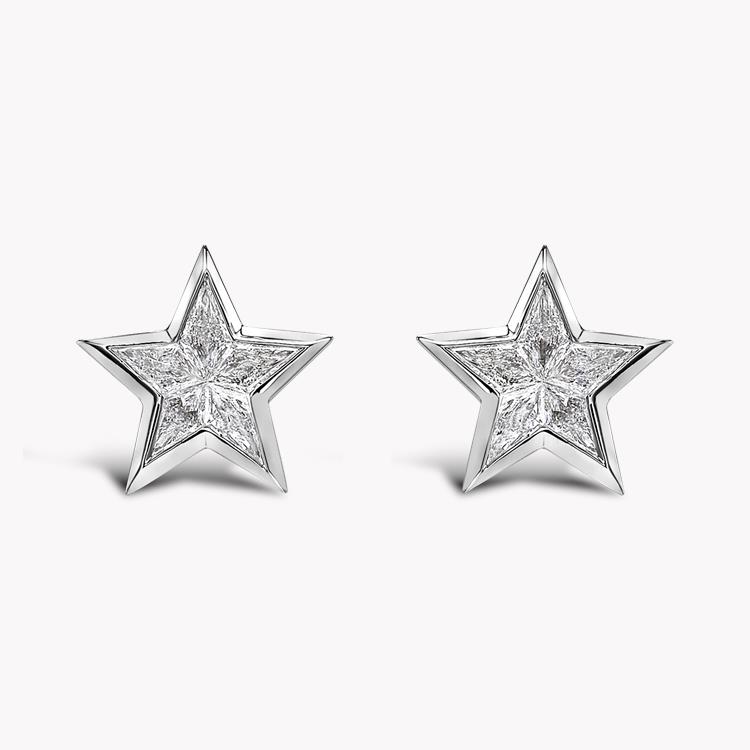RockStar Medium Diamond Earrings 0.90CT in White Gold Kite Cut, Rubover Set_1