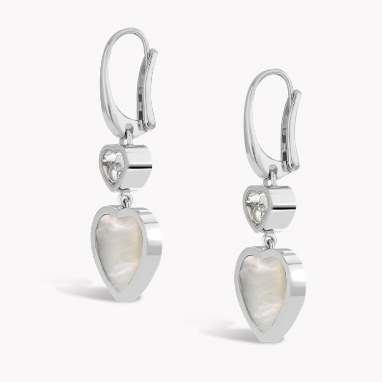 Chopard Happy Hearts Drop Earrings  0.10CT in White Gold Brilliant Cut, Rub Over Set_2