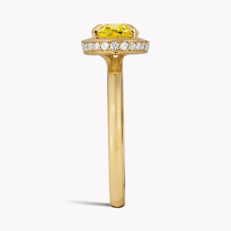 Skimming Stone 2.01ct Oval Cut Fancy Yellow Diamond Ring Oval Cut, Claw Set_4