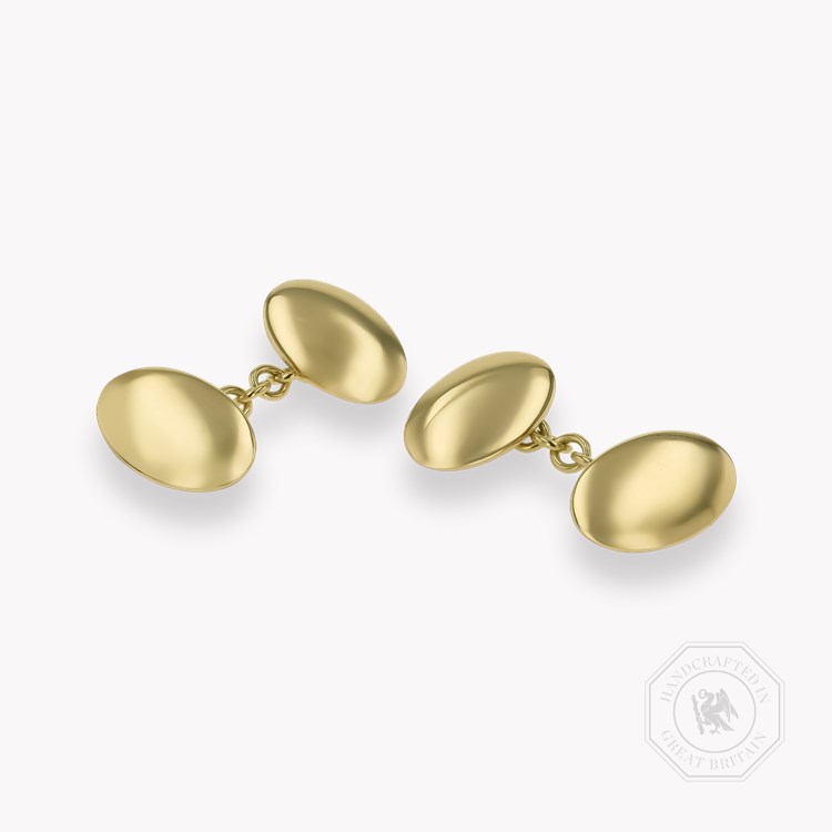 Flat Oval Shaped Chain Cufflinks