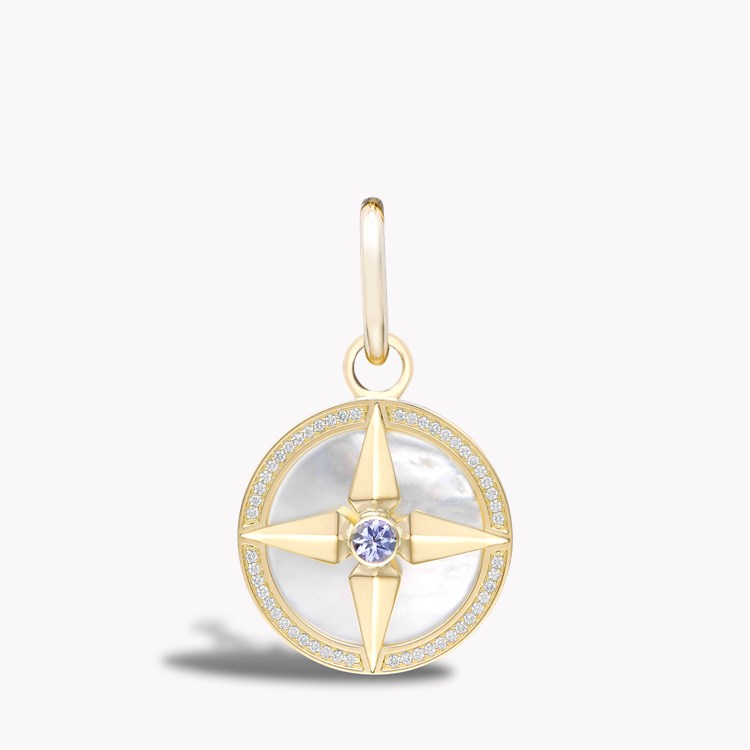 Tanzanite (December) Pendant Charm Brilliant Cut, Rubover & Claw Set_1