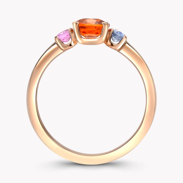 Rainbow Fancy Sapphire Three-Stone Ring Oval Cut, Claw Set_3