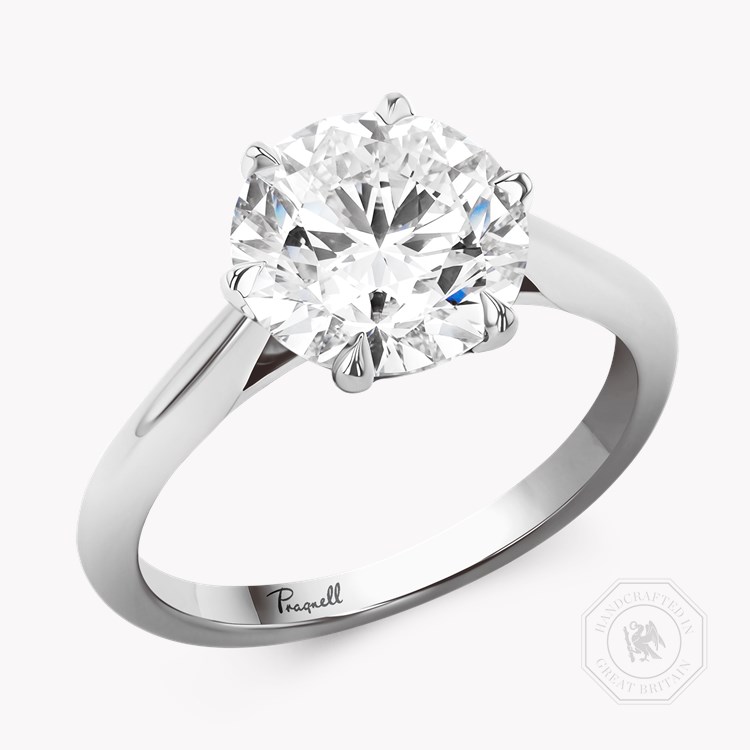 Classic Six-Claw 3.51ct Brilliant Cut Diamond Ring   in Platinum