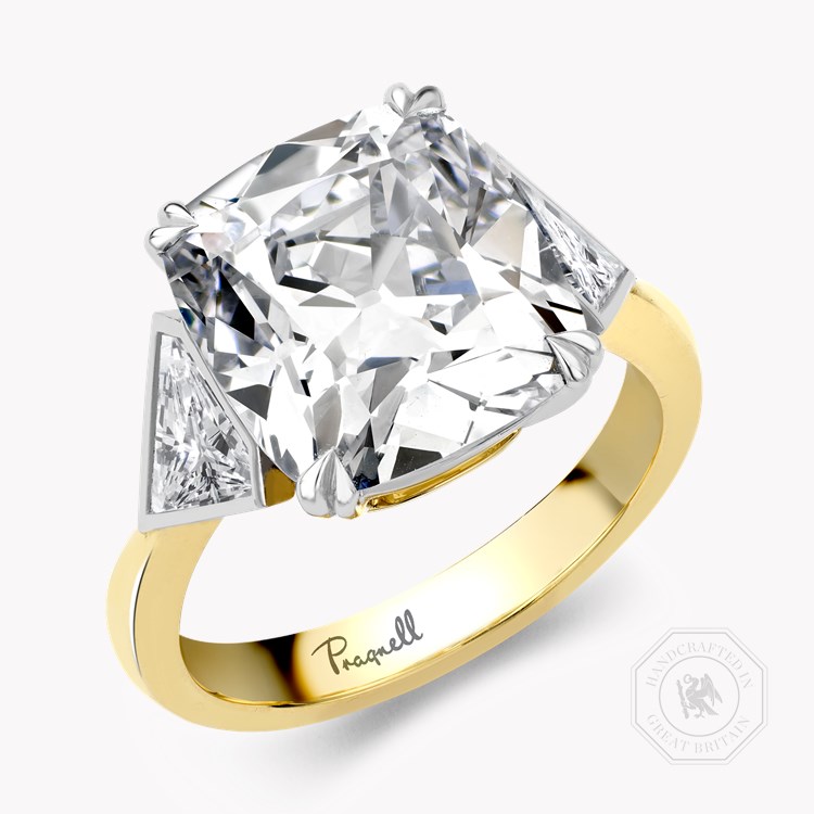 Masterpiece Silhouette Setting 6.98ct Diamond Solitaire Ring Cushion Antique Cut, Claw Set_1