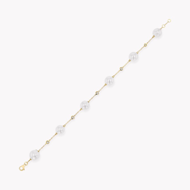 Akoya Pearl Bracelet with Brilliant Cut Diamonds 8mm - 9mm_2
