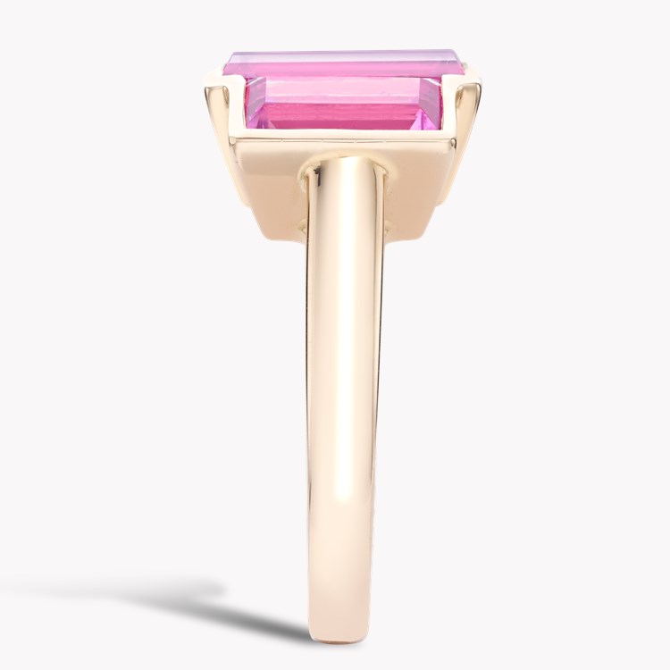 Kingdom Pink Tourmaline Ring Baguette Cut, Rubover Set_4