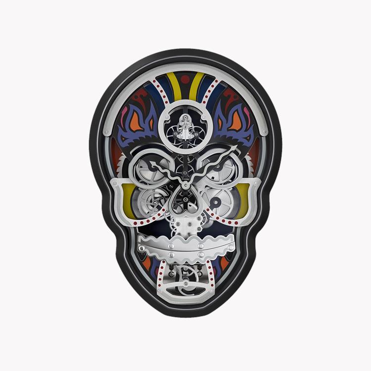 L’Epée Vanitas Skull Clock  Full Colour Stainless Steel & Palladium_1