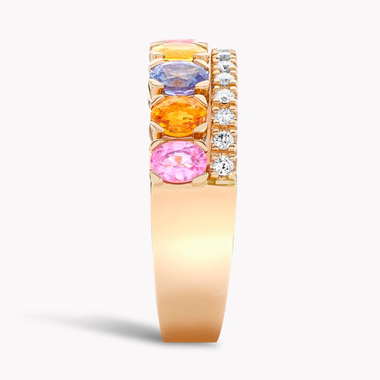 Rainbow Sapphire & Diamond Half-Eternity Ring Oval Cut, Claw Set_4
