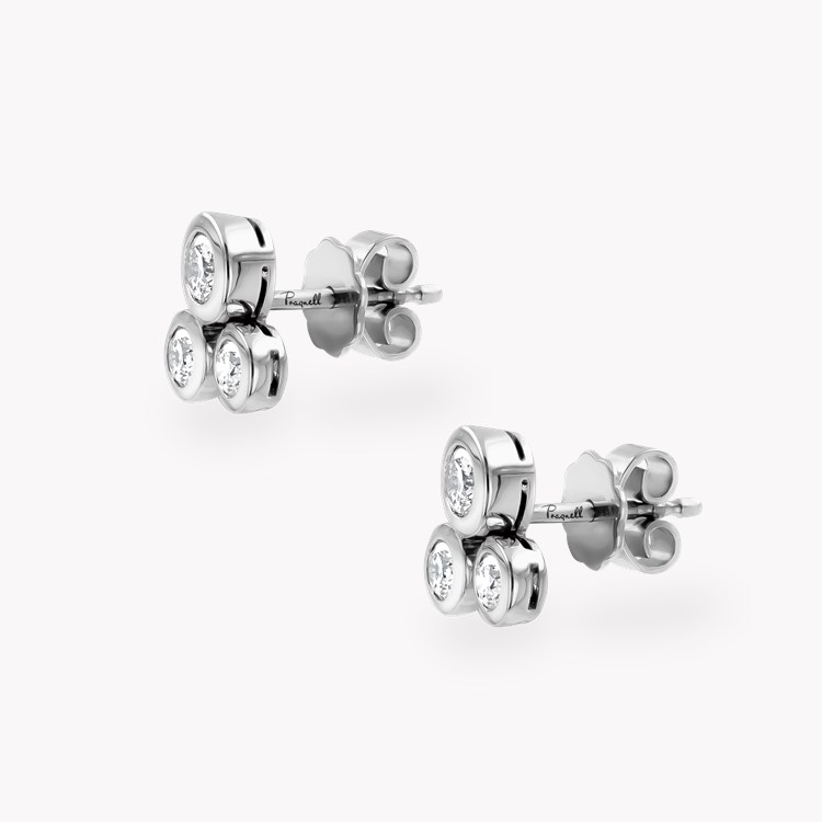 Bubbles Diamond Stud Earrings Brilliant Cut. Rubover Set_2