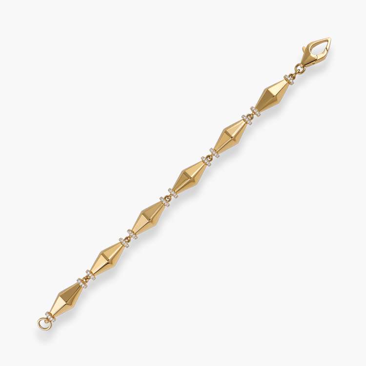 Cleopatra 2.189ct Natural Diamond Gold Faceted Barrel Link Bold Bracelet Brilliant Cut, Pavé Set_2