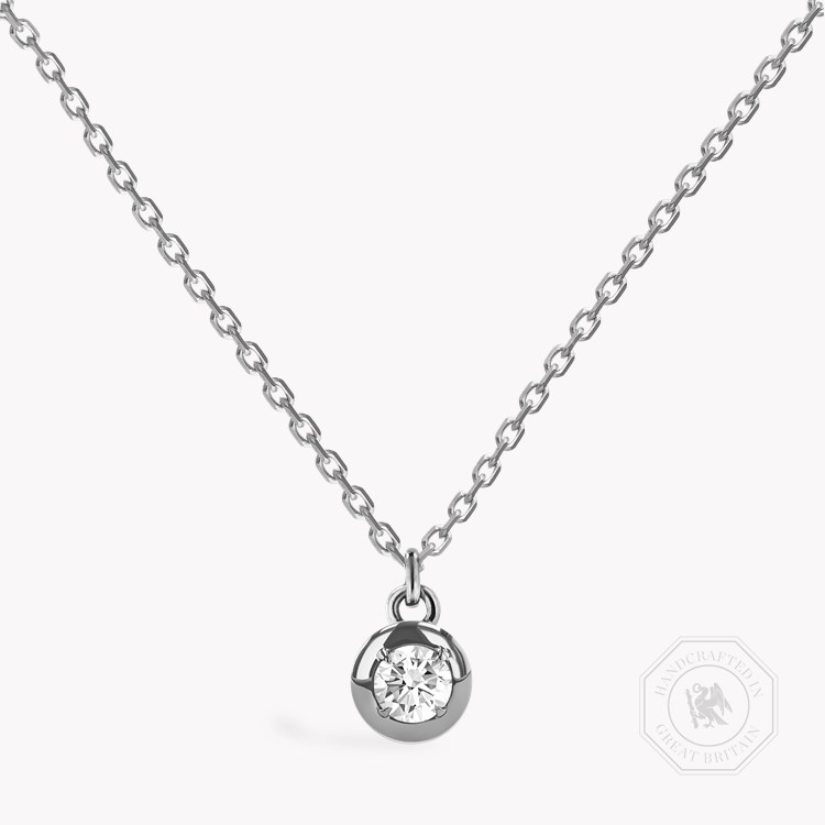 Skimming Stone 0.30ct Botswana Diamond Pendant Brilliant cut, Claw set_1