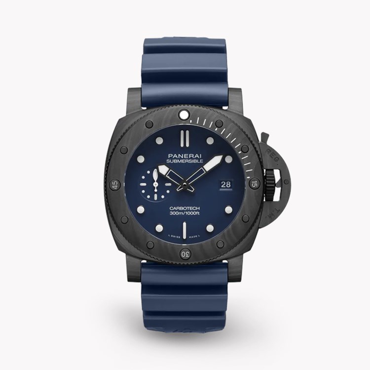 Panerai Submersible QuarantaQuattro Carbotech™ Blu Abisso 44mm, Blue Dial, Baton Numerals_1
