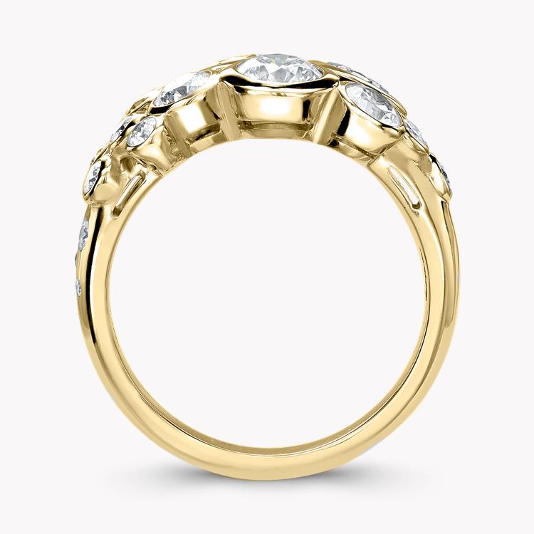 Bubbles Diamond Dress Ring 2.25CT in Yellow Gold Brilliant Cut, Rubover Set_3