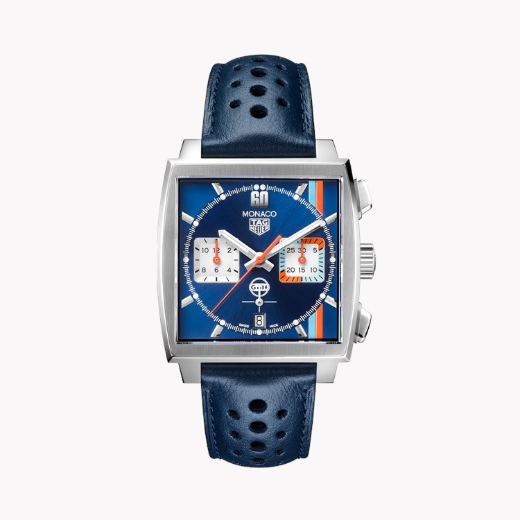 Tag Heuer Monaco Chronograph X Gulf 39mm, Blue Dial, Baton Numerals_1
