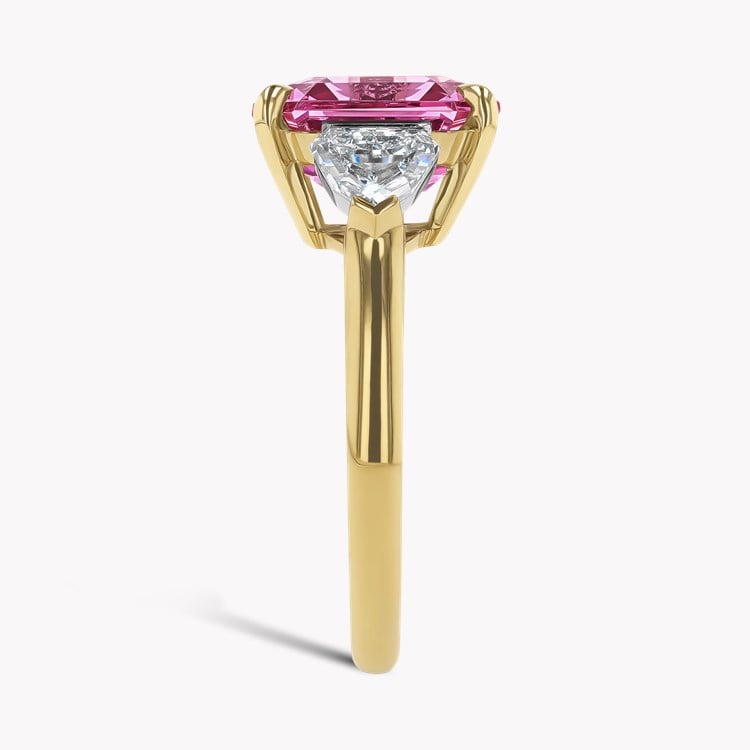 Masterpiece 5.15ct Tanzanian Candy Pink Spinel and Diamond Ring Emerald Cut, Claw Set_4
