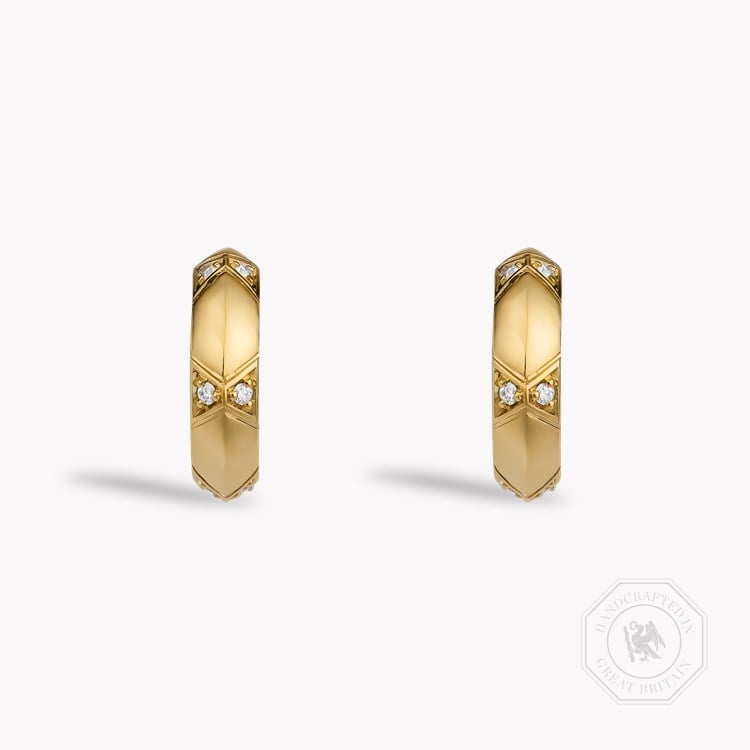 Origins Small Diamond Set Earrings    in 18ct Yellow Gold