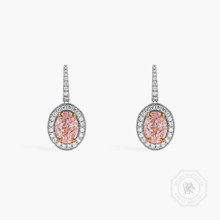 Masterpiece 2.08ct Pink Diamond Drop Earrings Oval Cut, Claw Set_1