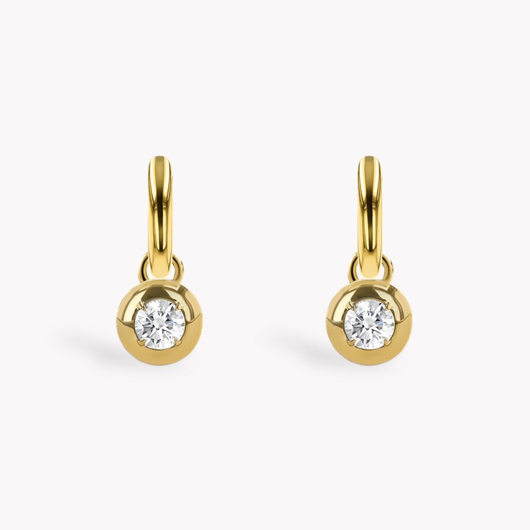 Skimming Stone 0.30ct Botswana Diamond Drop Hoop Earrings Brilliant cut, Claw set_2