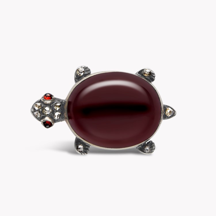Victorian Garnet Tortoise Brooch