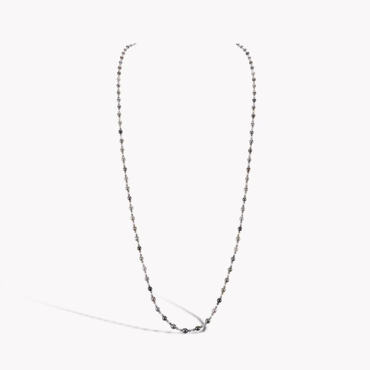 Natural Pearl and Diamond Necklace 4.75CT in White Gold 3.5-5.6MM Pearls_1