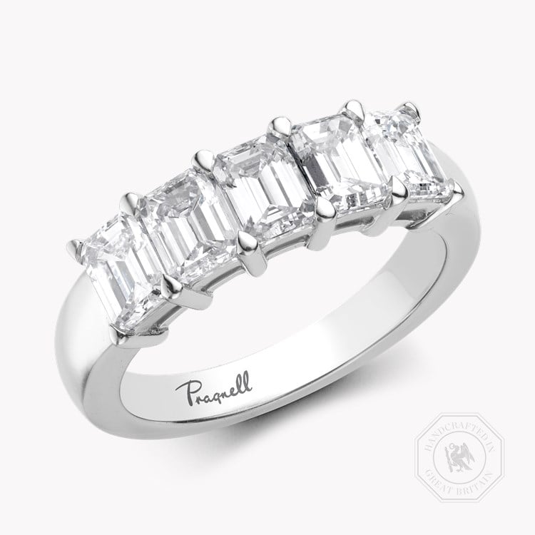Five Stone Diamond Ring Emerald Cut, Claw Set_1