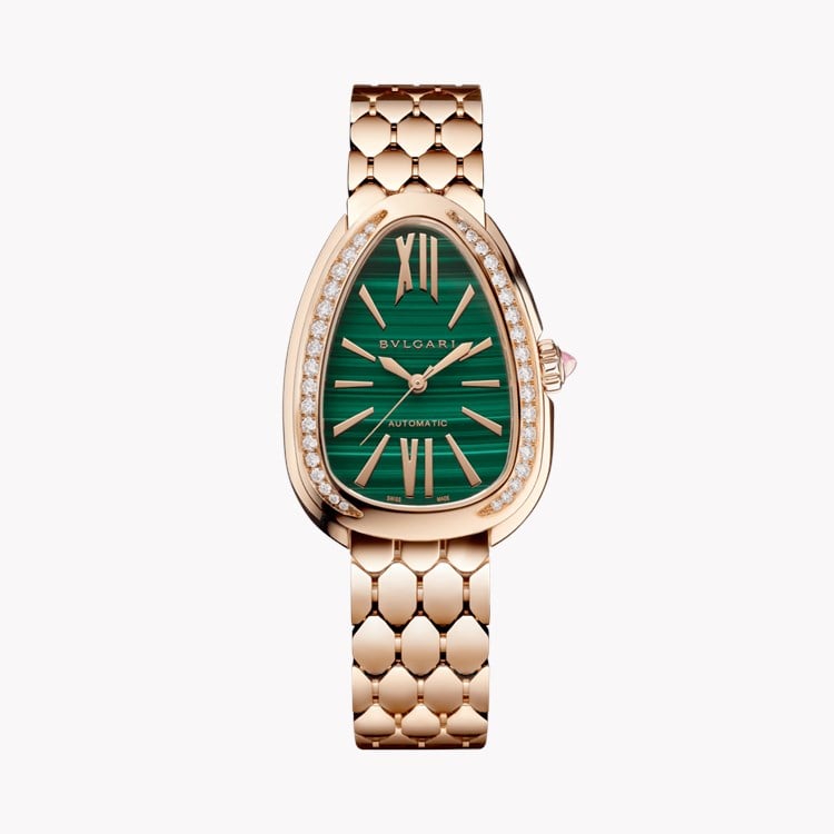 Bvlgari Serpenti Seduttori 34mm, Green Dial, Baton/Roman Numerals_1