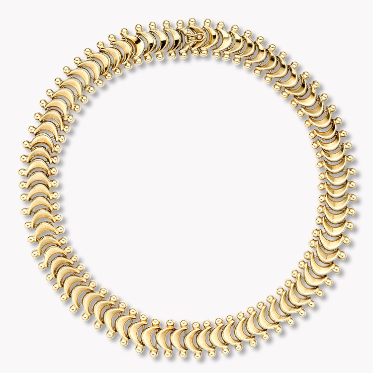 1980s Crescent Moon Fancy Link Collar _3