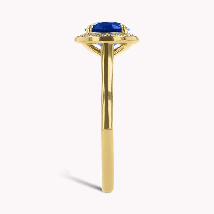 Cushion Cut 1.48ct Sapphire and Diamond Cluster Ring Cushion modern cut, Claw set_4