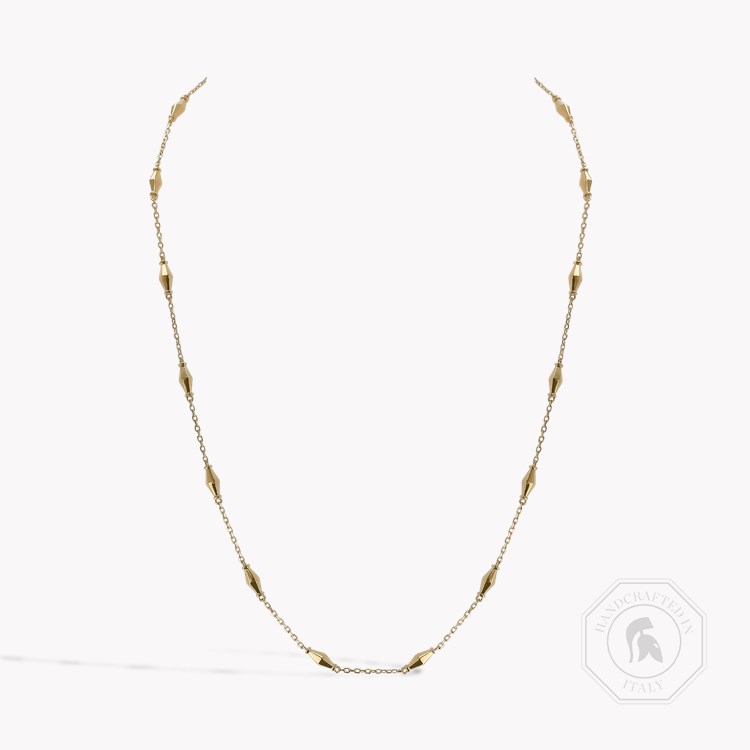 Mini-Cleopatra Gold Faceted Barrel Link Chain 45cm Necklace   in 18ct Yellow Gold