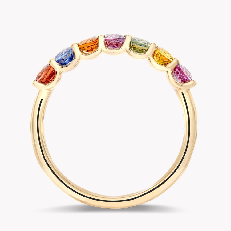 Rainbow Fancy Sapphire Cocktail Ring Oval Cut, Claw Set_3