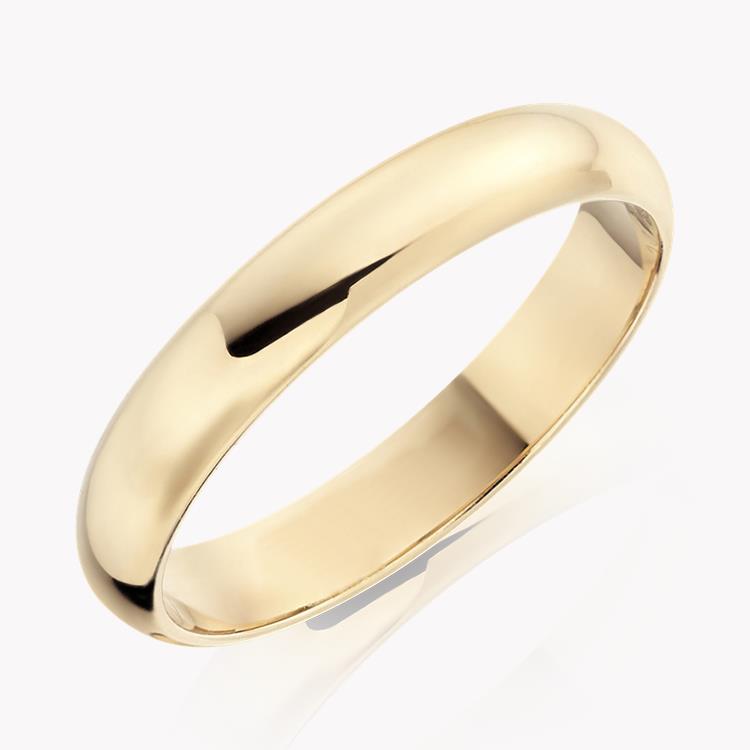 4mm D-Shape Wedding Ring in 18CT Yellow Gold _1