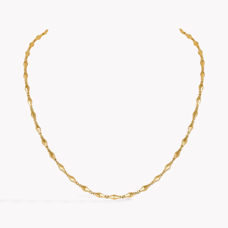 Cleopatra Gold Faceted Barrel Link 44.5cm Mini Necklace _1