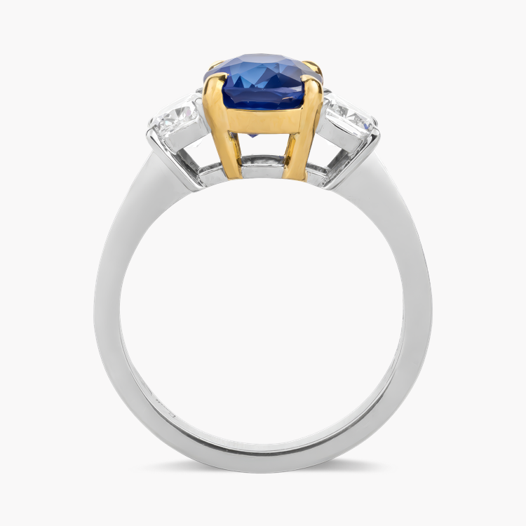 Cushion Cut 2.53ct Sapphire and Diamond Ring Cushion Cut, Claw Set_3