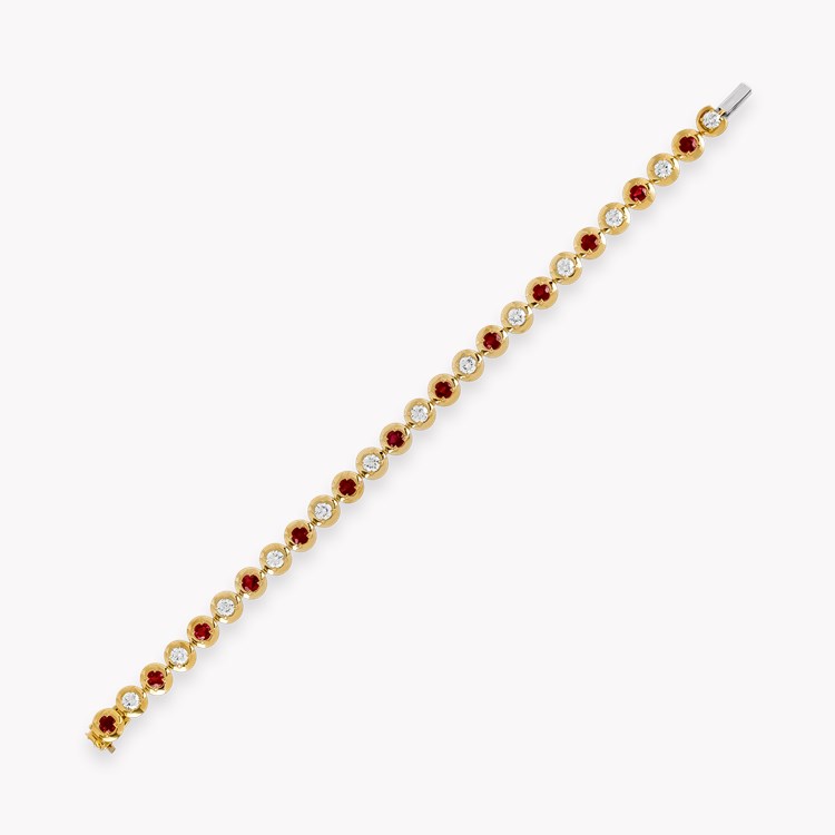Skimming Stone 2.86ct Burma Ruby and Diamond Bracelet Brilliant cut, Claw set_2
