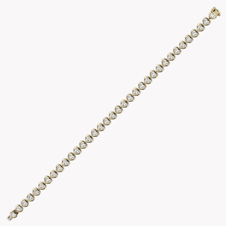 Heart Shaped Diamond Line Bracelet Heart Cut, Rubover Set_2